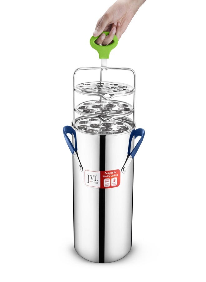 JVL Stainless Steel Full Set Thattu Idly, Idiyappam/Dhokla Maker & Mini Idly Plates - Image 4